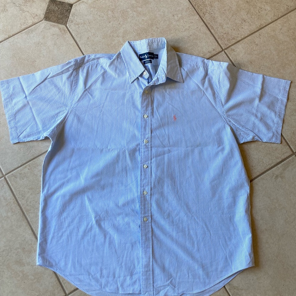 Men’s Ralph Lauren Light Blue Seersucker Shirt